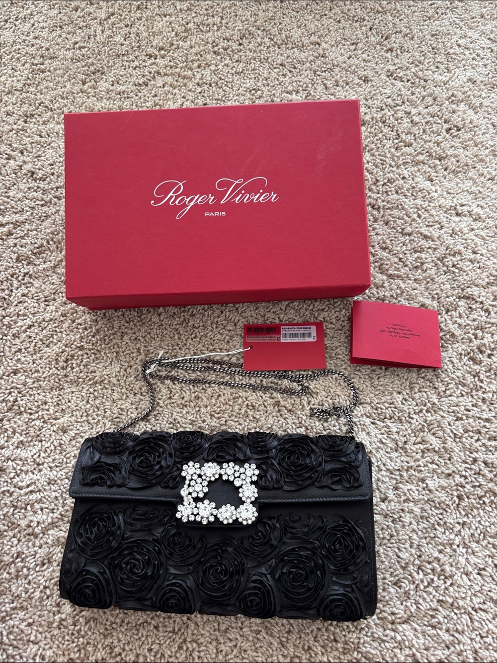 Roger Vivier Efflorescence Clutch in Satin